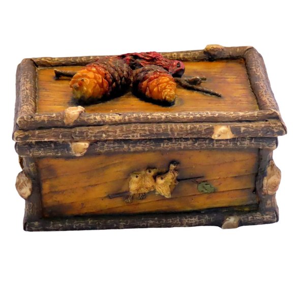 Vintage Fall Season-Inspired Hand-Painted Trinket Box (Dezine) - Picture 2 of 5